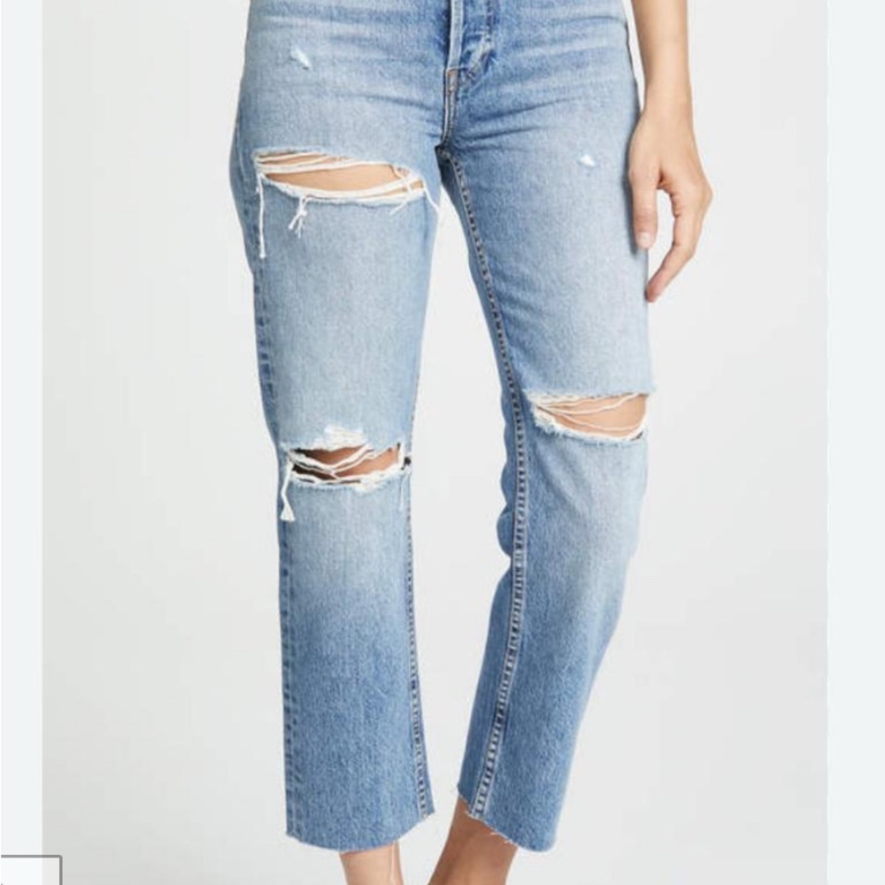 Re/Done Stovepipe Distressed Denim